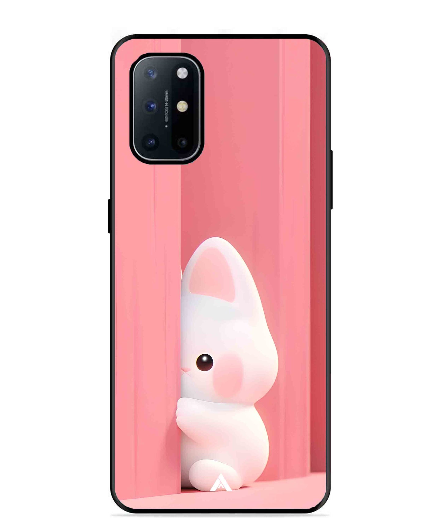 Pink Bunny Metal Back Cover Phone Case for Oneplus 8T