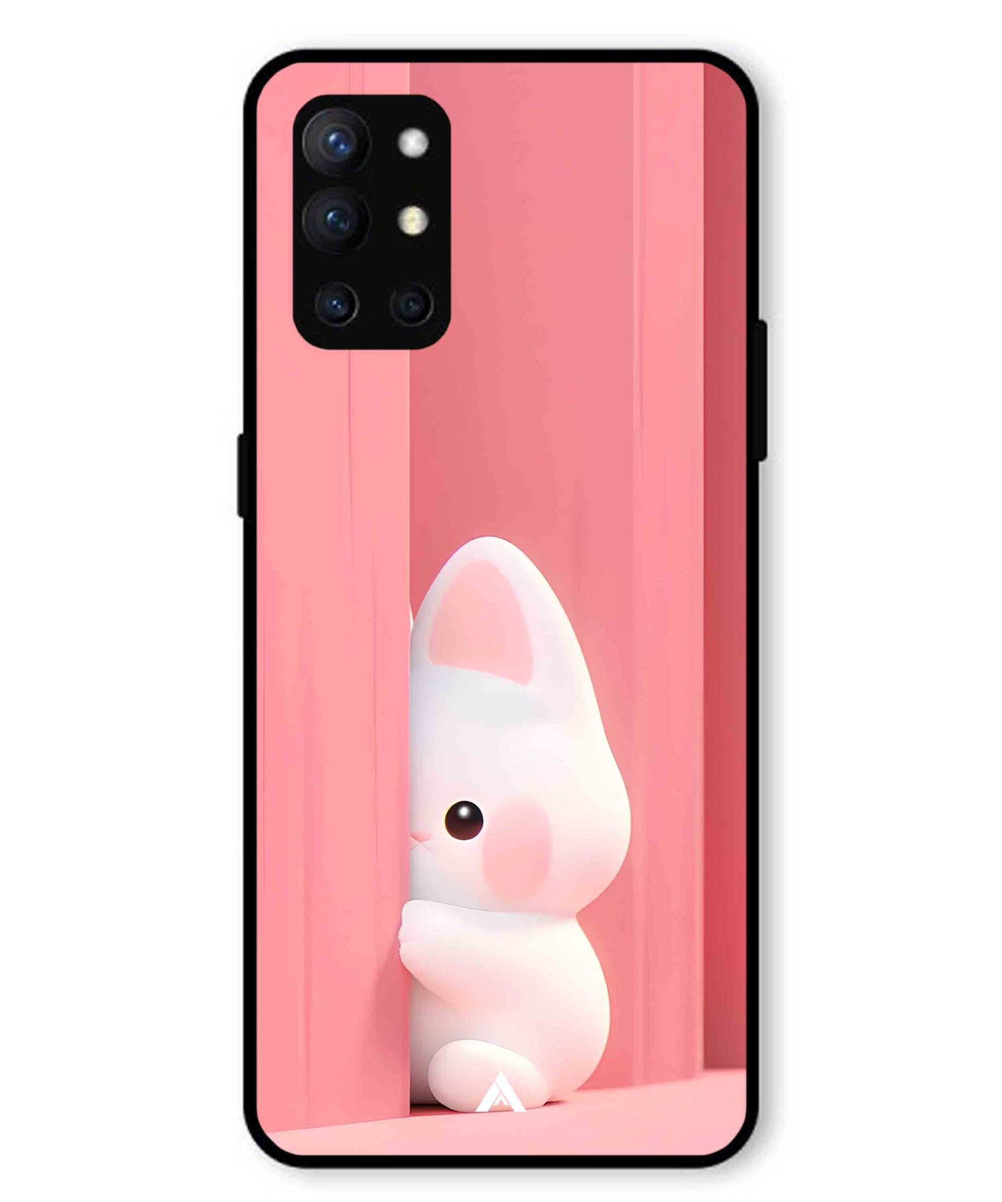 Pink Bunny Metal Back Cover Phone Case for Oneplus 9R