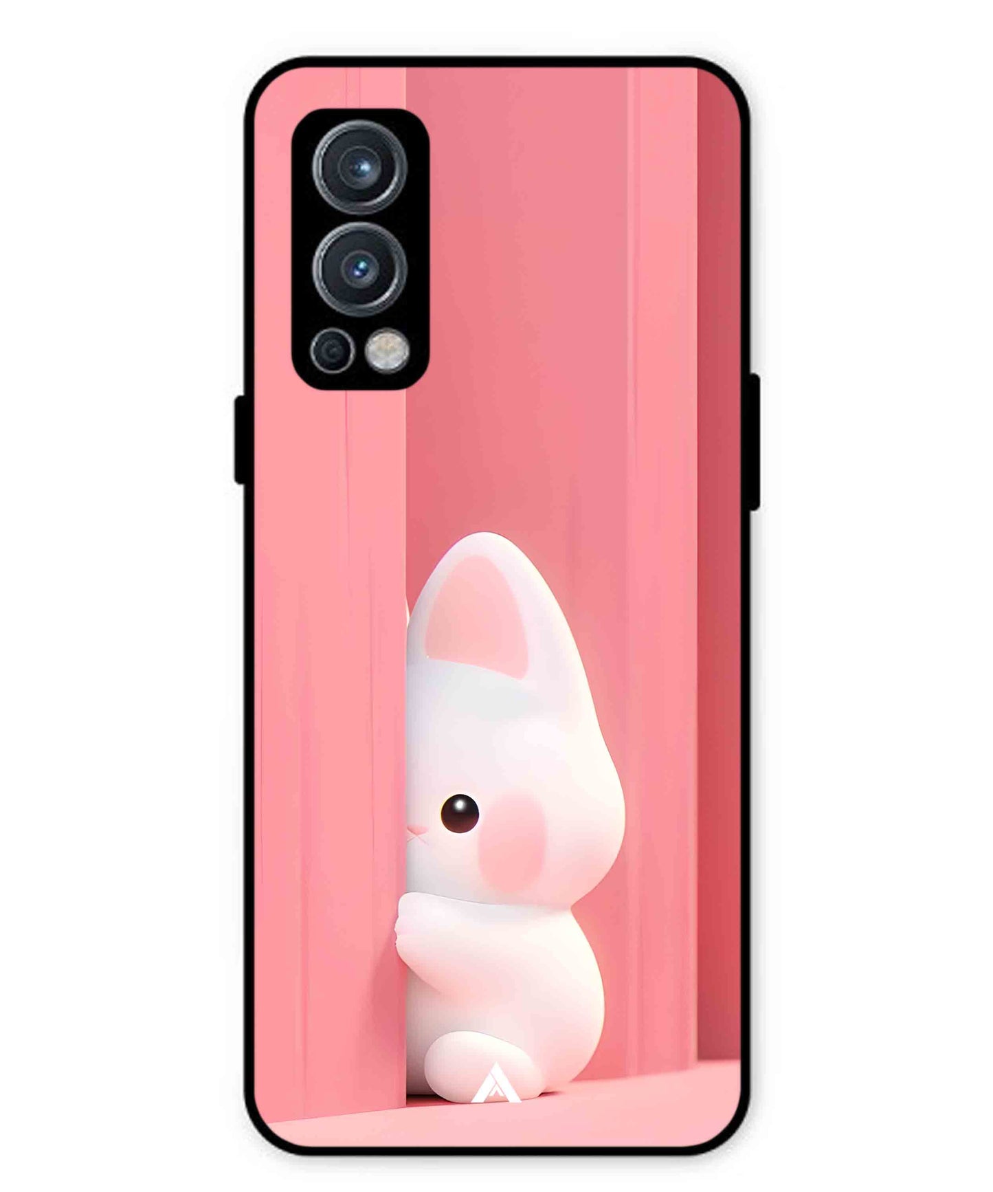 Pink Bunny Metal Back Cover Phone Case for Oneplus Nord 2
