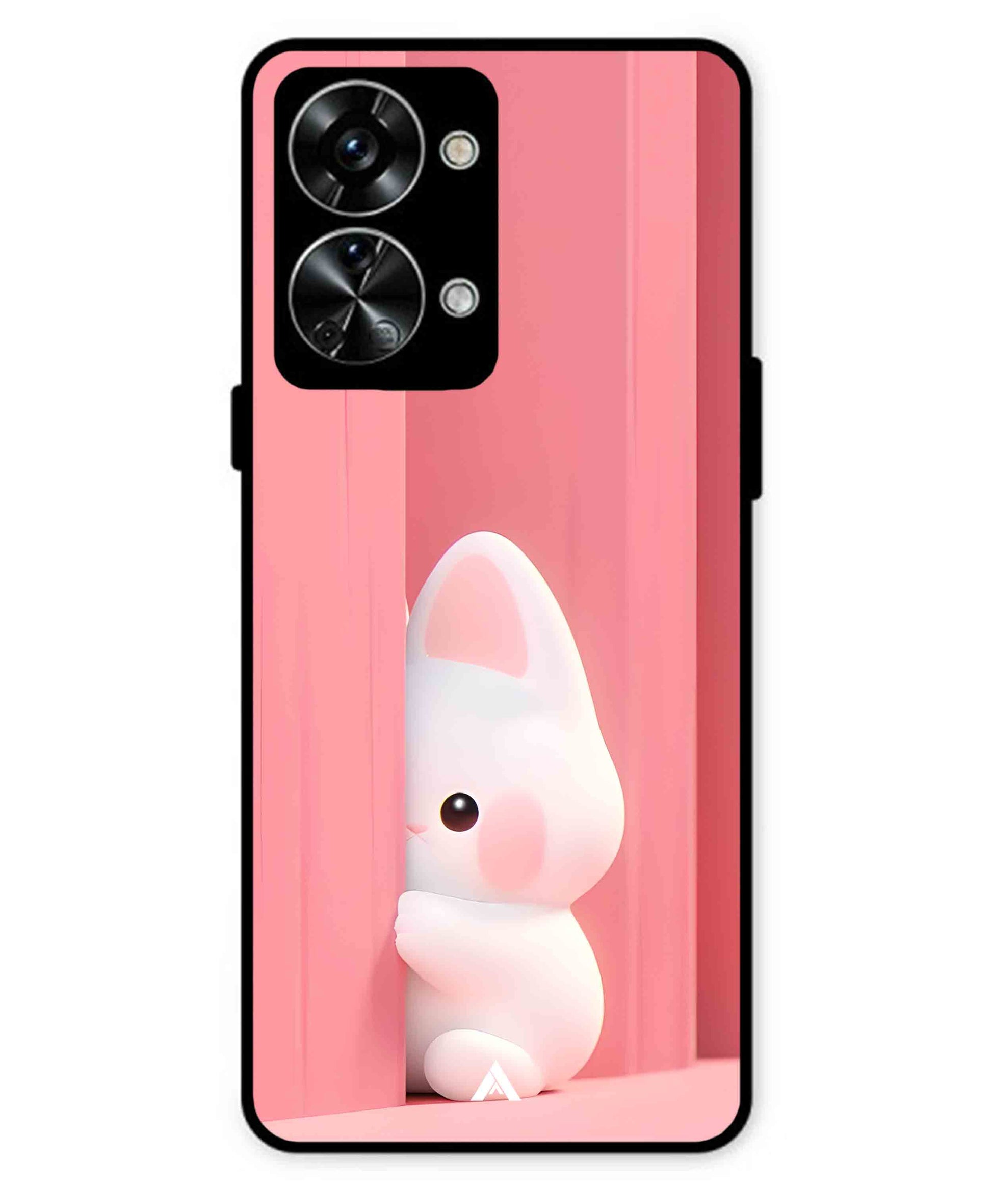 Pink Bunny Metal Back Cover Phone Case for Oneplus Nord 2T