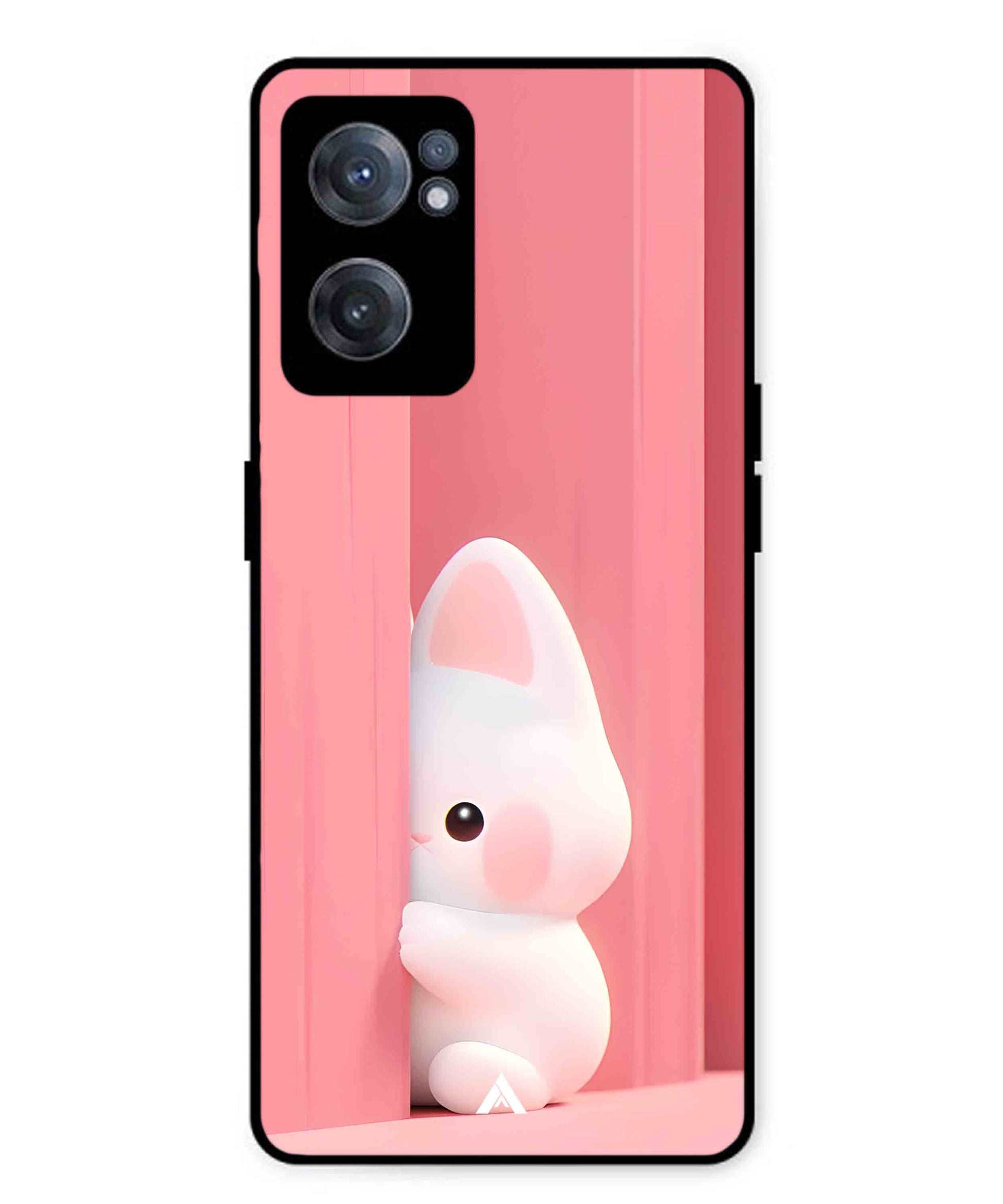 Pink Bunny Metal Back Cover Phone Case for Oneplus Nord CE 2