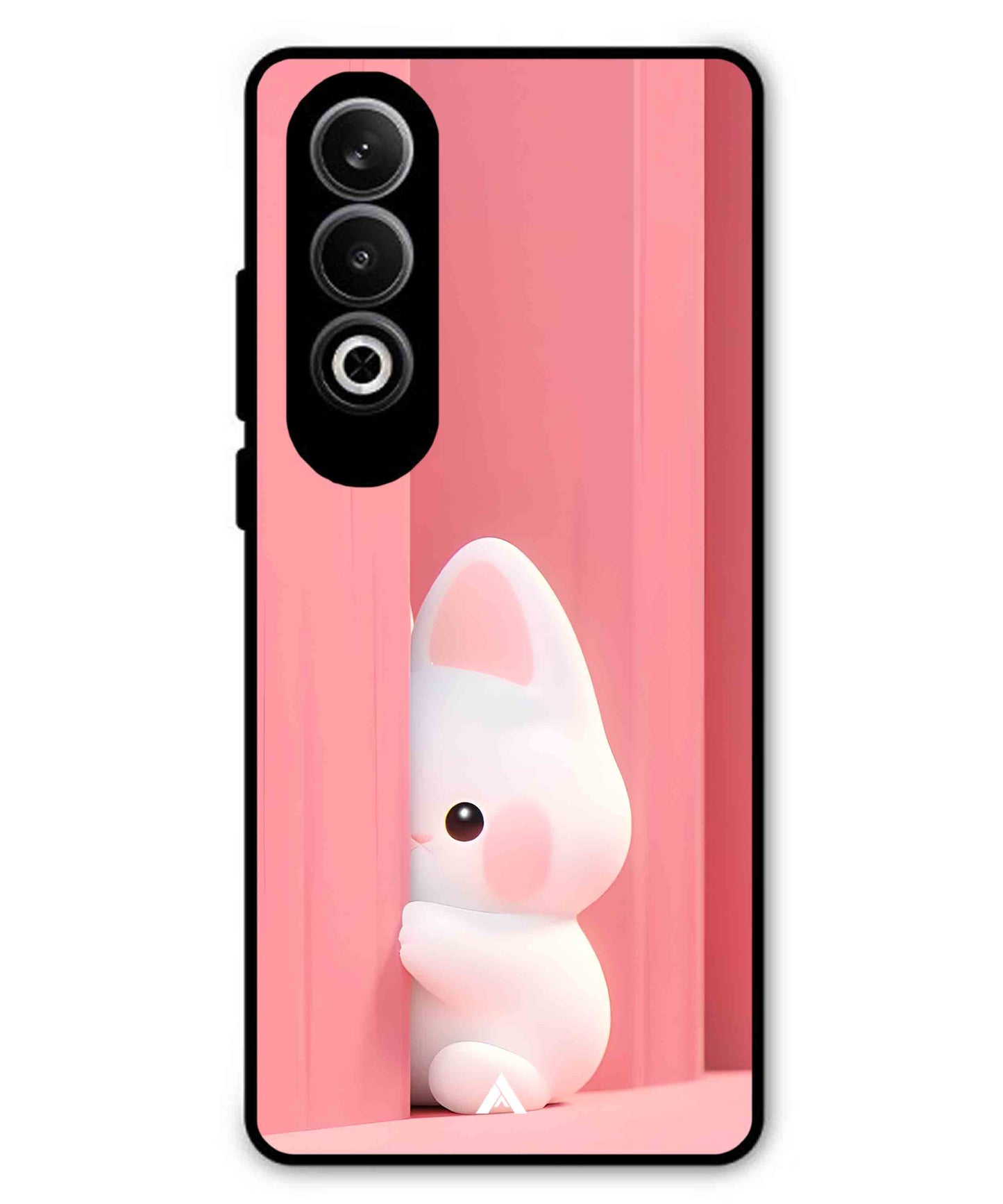 Pink Bunny Metal Back Cover Phone Case for Oneplus Nord CE 4