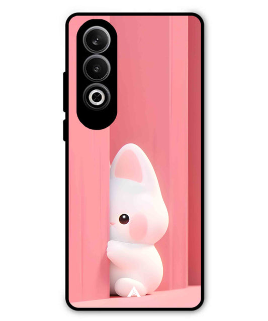 Pink Bunny Metal Back Cover Phone Case for Oneplus Nord CE 4