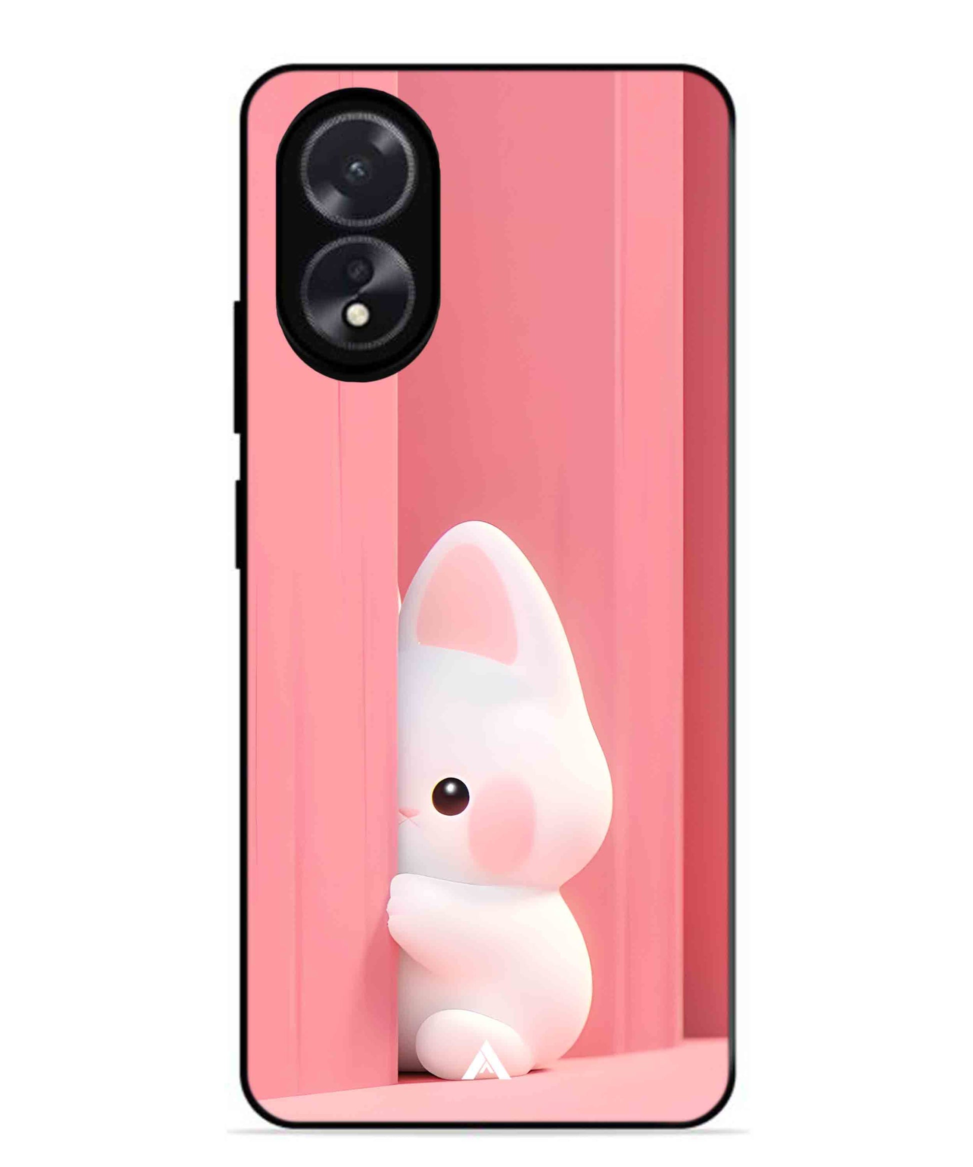 Pink Bunny Metal Back Cover Phone Case for Oppo A18