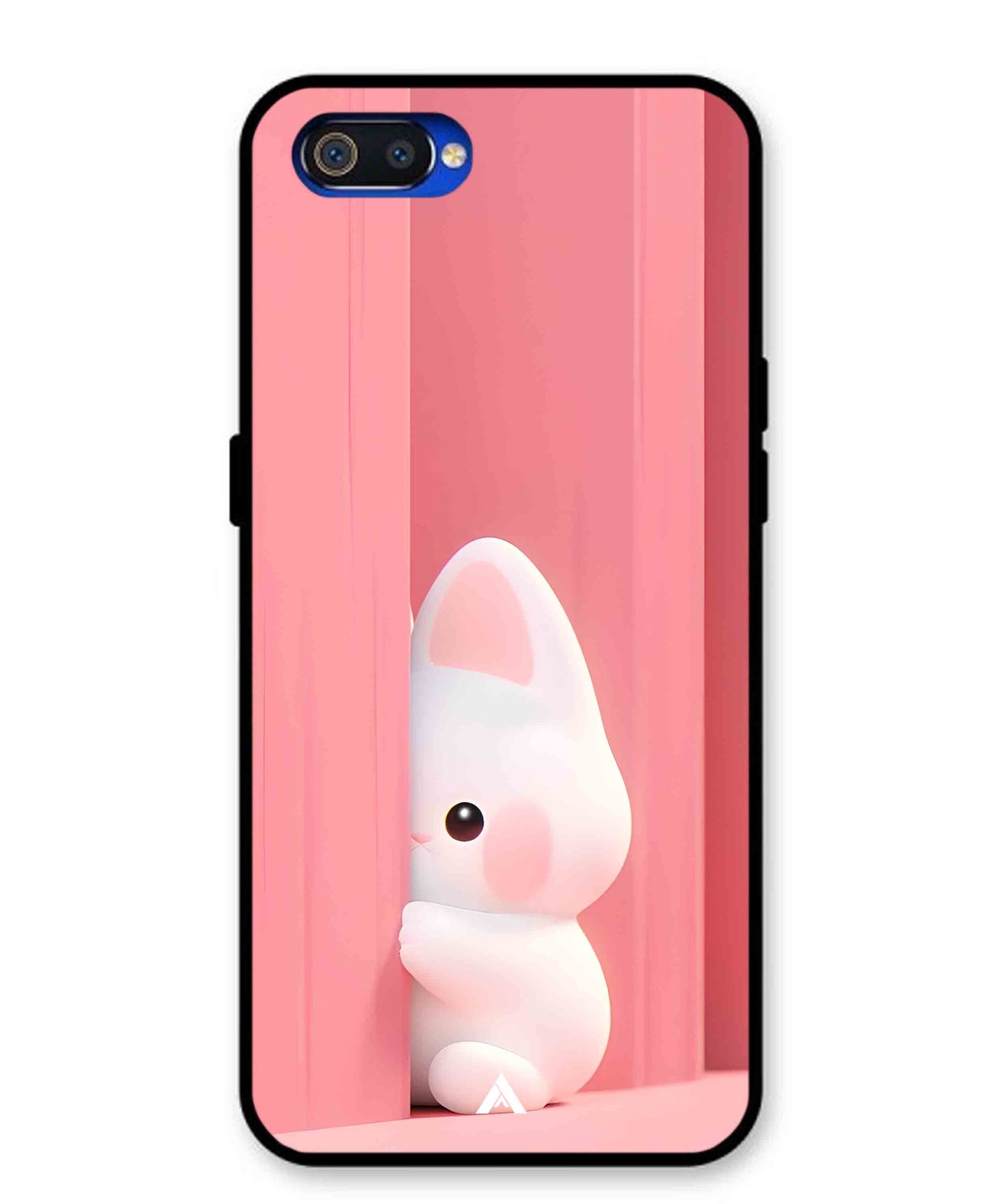 Pink Bunny Metal Back Cover Phone Case for Oppo A1K
