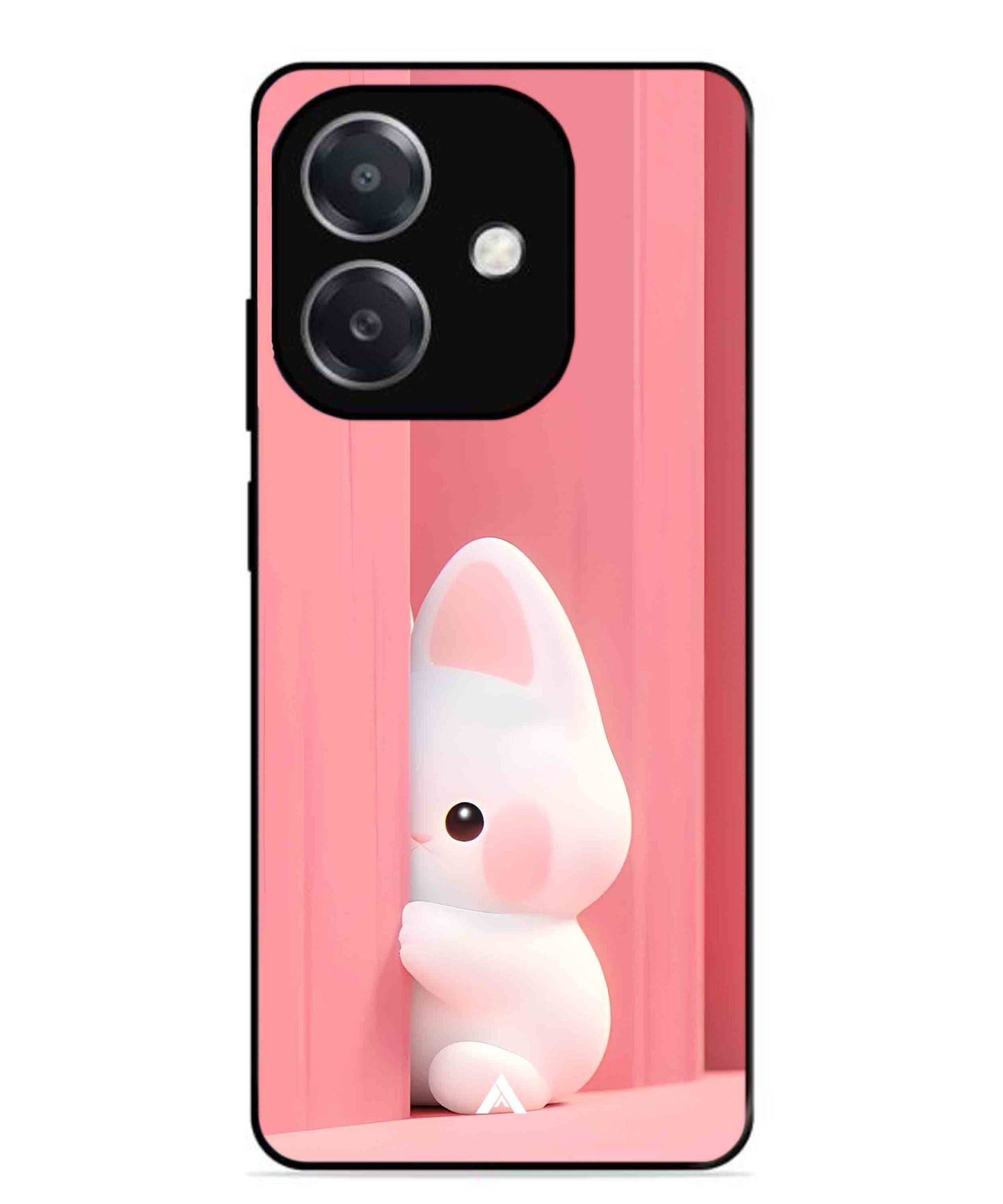 Pink Bunny Metal Back Cover Phone Case for Oppo A3