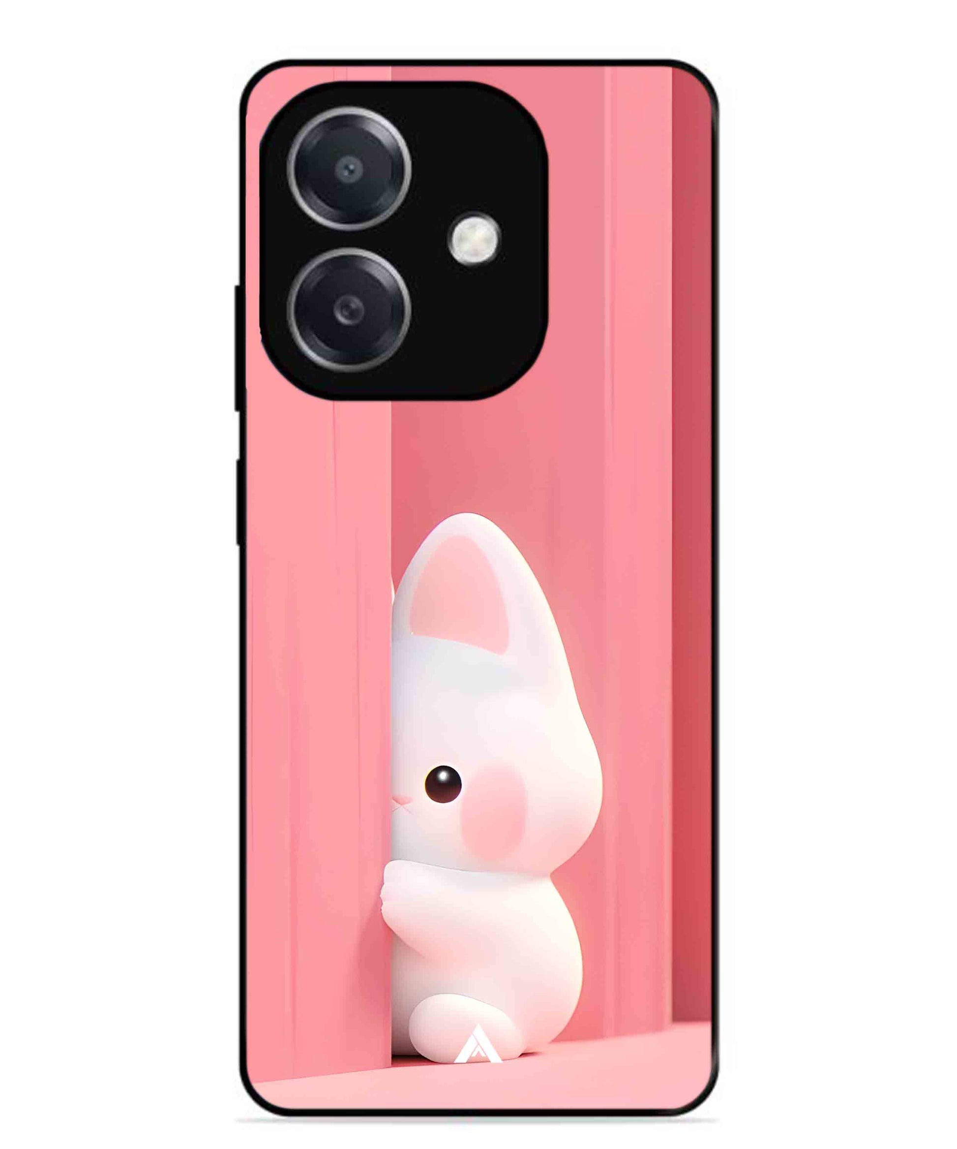 Pink Bunny Metal Back Cover Phone Case for Oppo A3