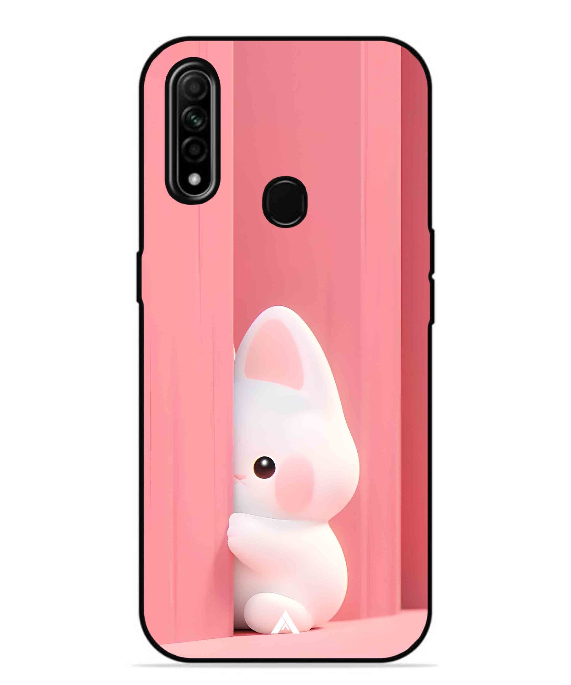 Pink Bunny Metal Back Cover Phone Case for Oppo A31