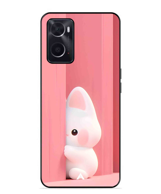 Pink Bunny Metal Back Cover Phone Case for Oppo A36