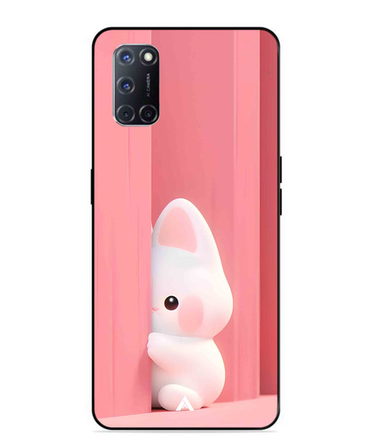 Pink Bunny Metal Back Cover Phone Case for Oppo A52