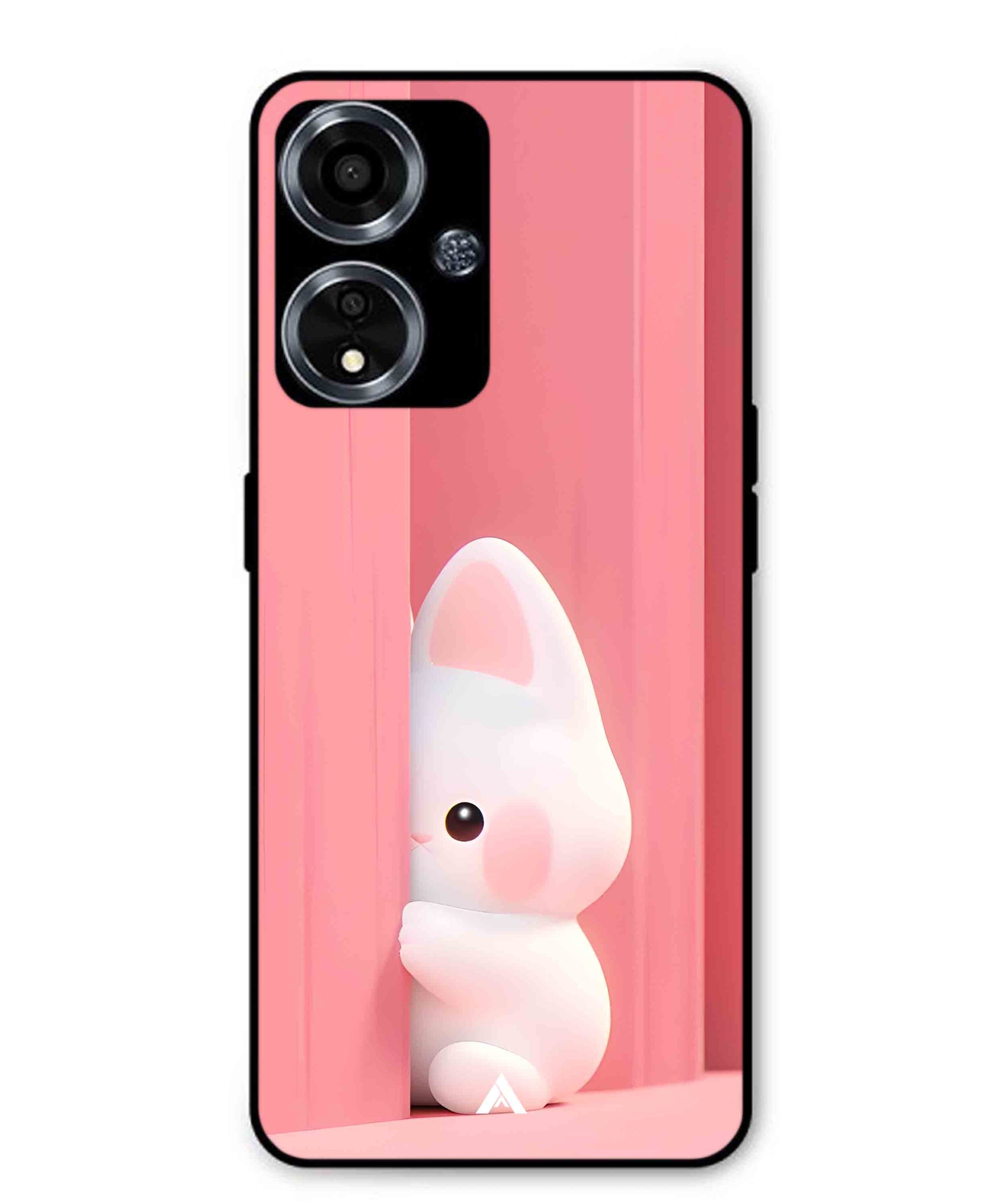 Pink Bunny Metal Back Cover Phone Case for Oppo A59