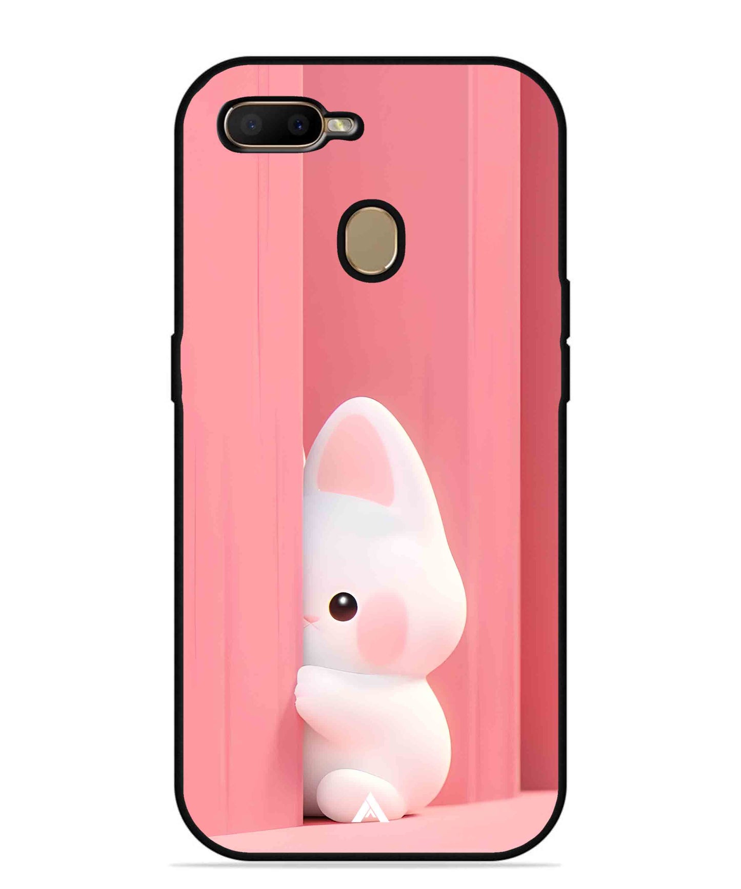 Pink Bunny Metal Back Cover Phone Case for Oppo A7