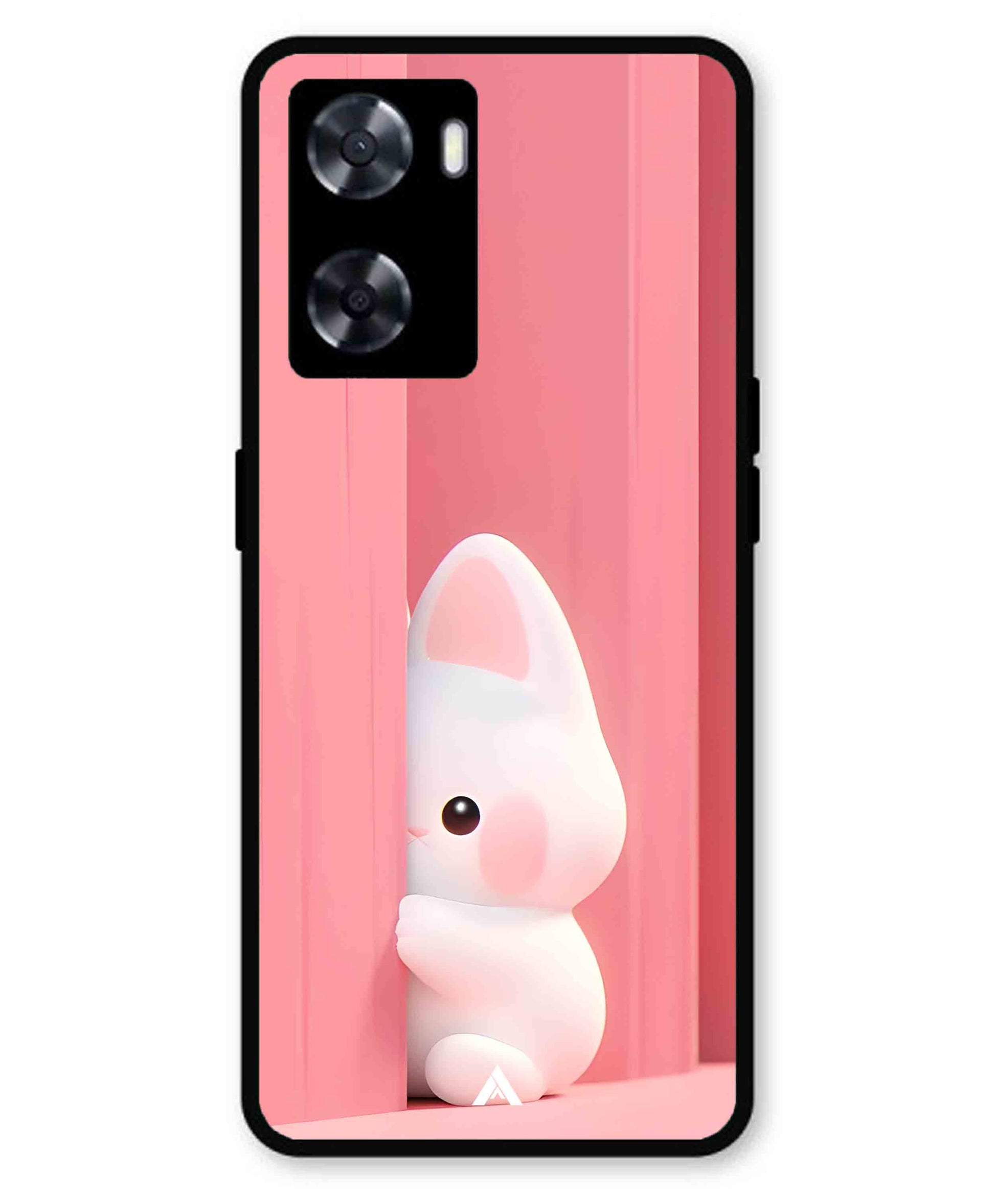 Pink Bunny Metal Back Cover Phone Case for Oppo A77
