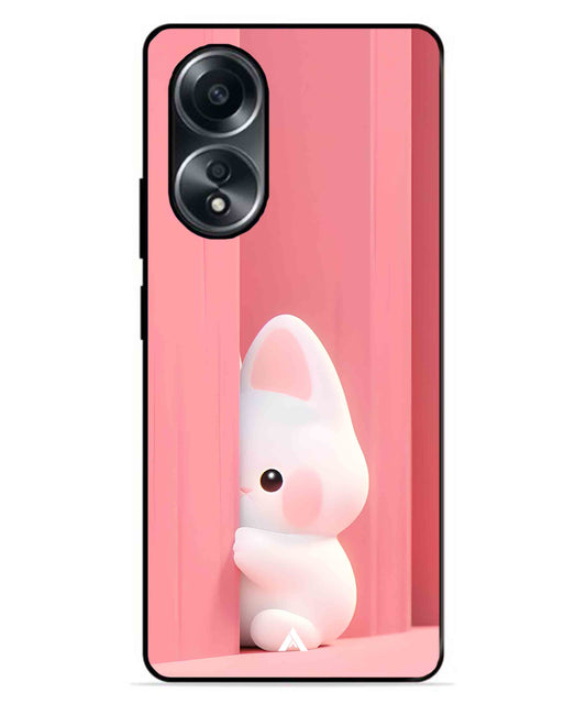 Pink Bunny Metal Back Cover Phone Case for Oppo A78