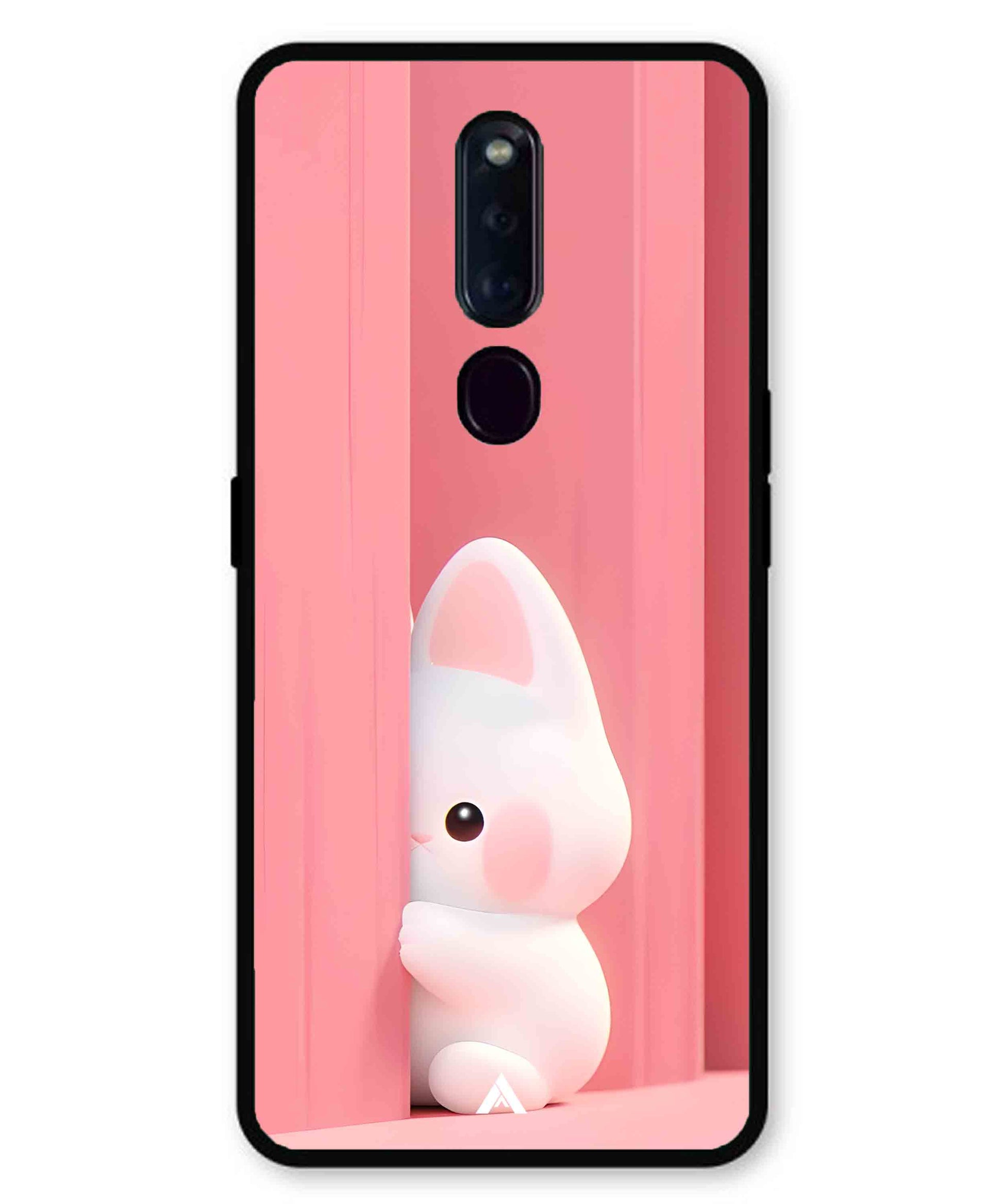 Pink Bunny Metal Back Cover Phone Case for Oppo F11 Pro