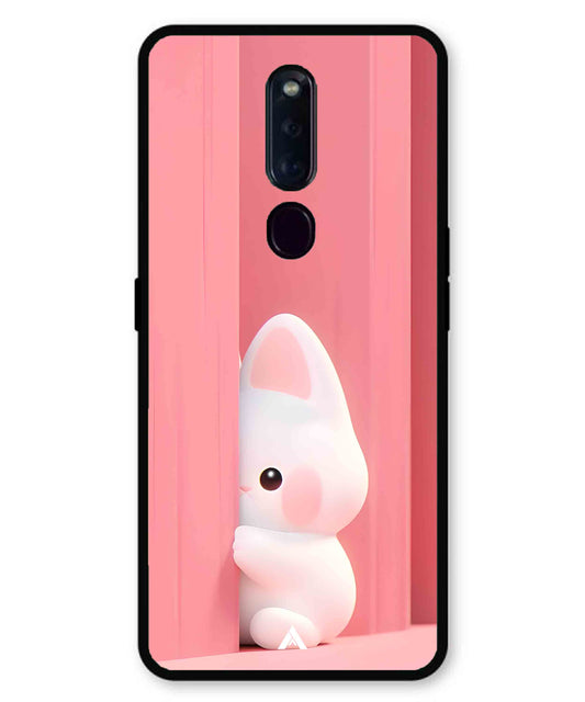 Pink Bunny Metal Back Cover Phone Case for Oppo F11 Pro