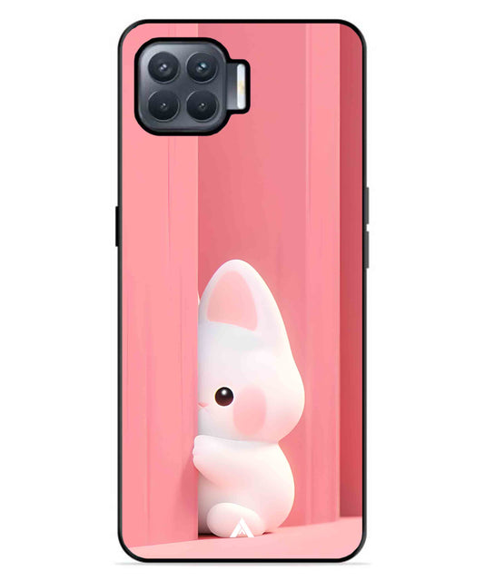 Pink Bunny Metal Back Cover Phone Case for Oppo F17 Pro