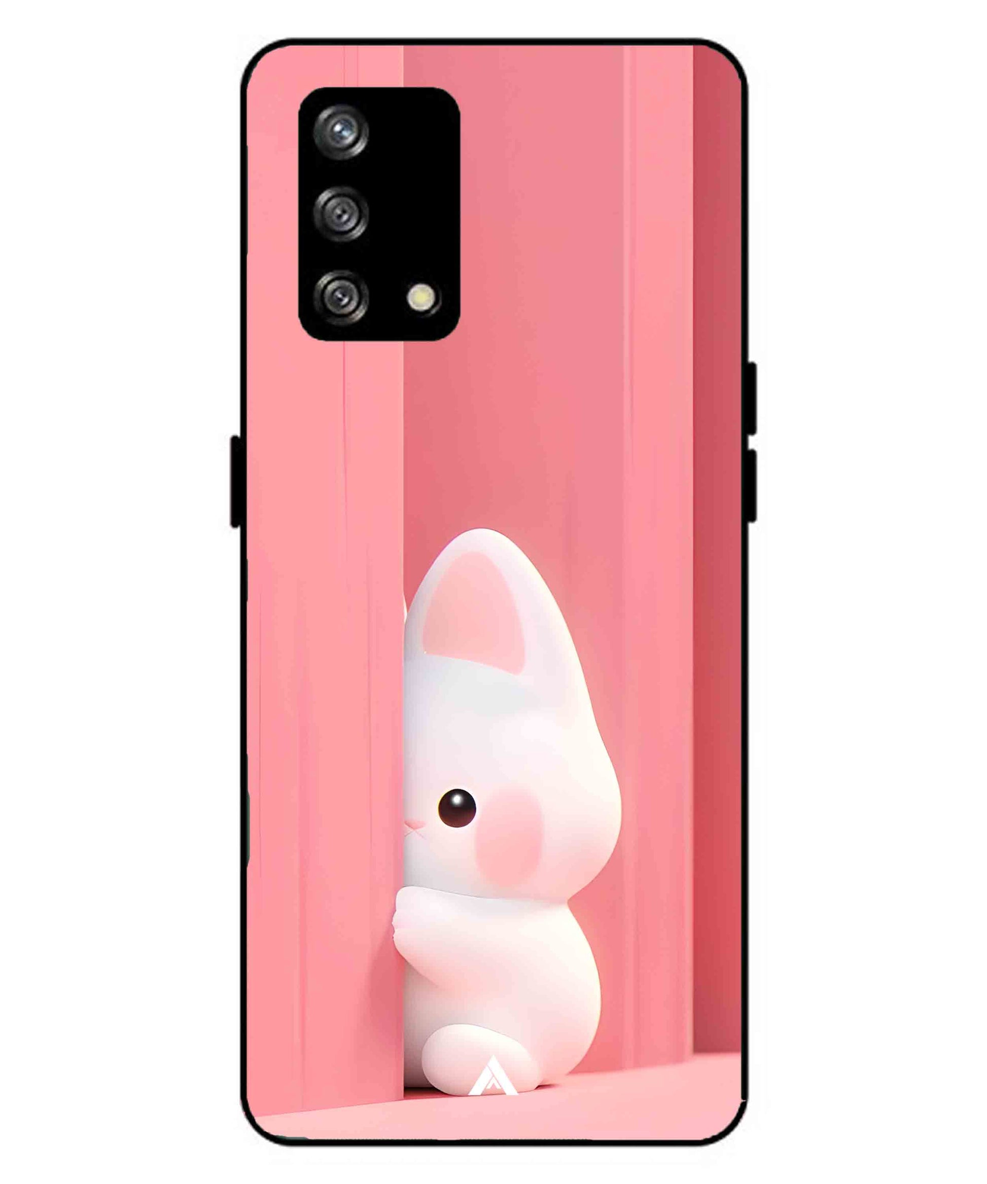 Pink Bunny Metal Back Cover Phone Case for Oppo F19