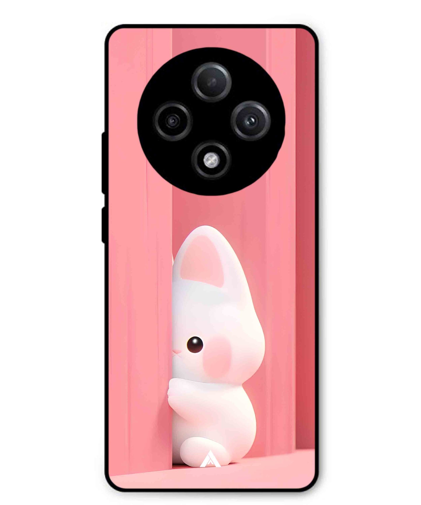 Pink Bunny Metal Back Cover Phone Case for Oppo F27 Pro Plus