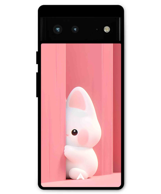 Pink Bunny Metal Back Cover Phone Case for Pixel 7