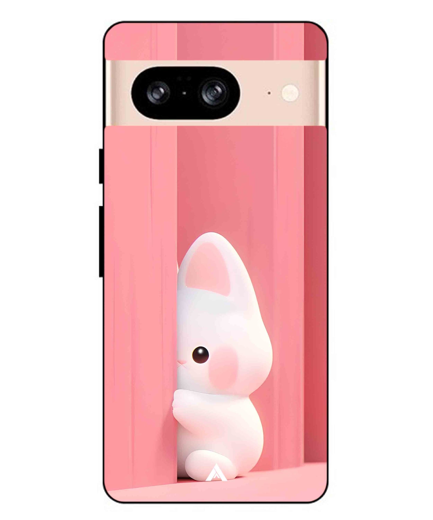 Pink Bunny Metal Back Cover Phone Case for Pixel 8