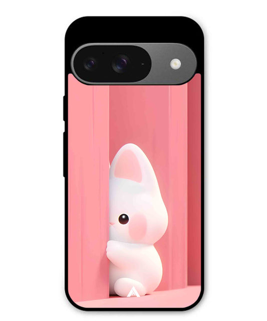 Pink Bunny Metal Back Cover Phone Case for Pixel 9
