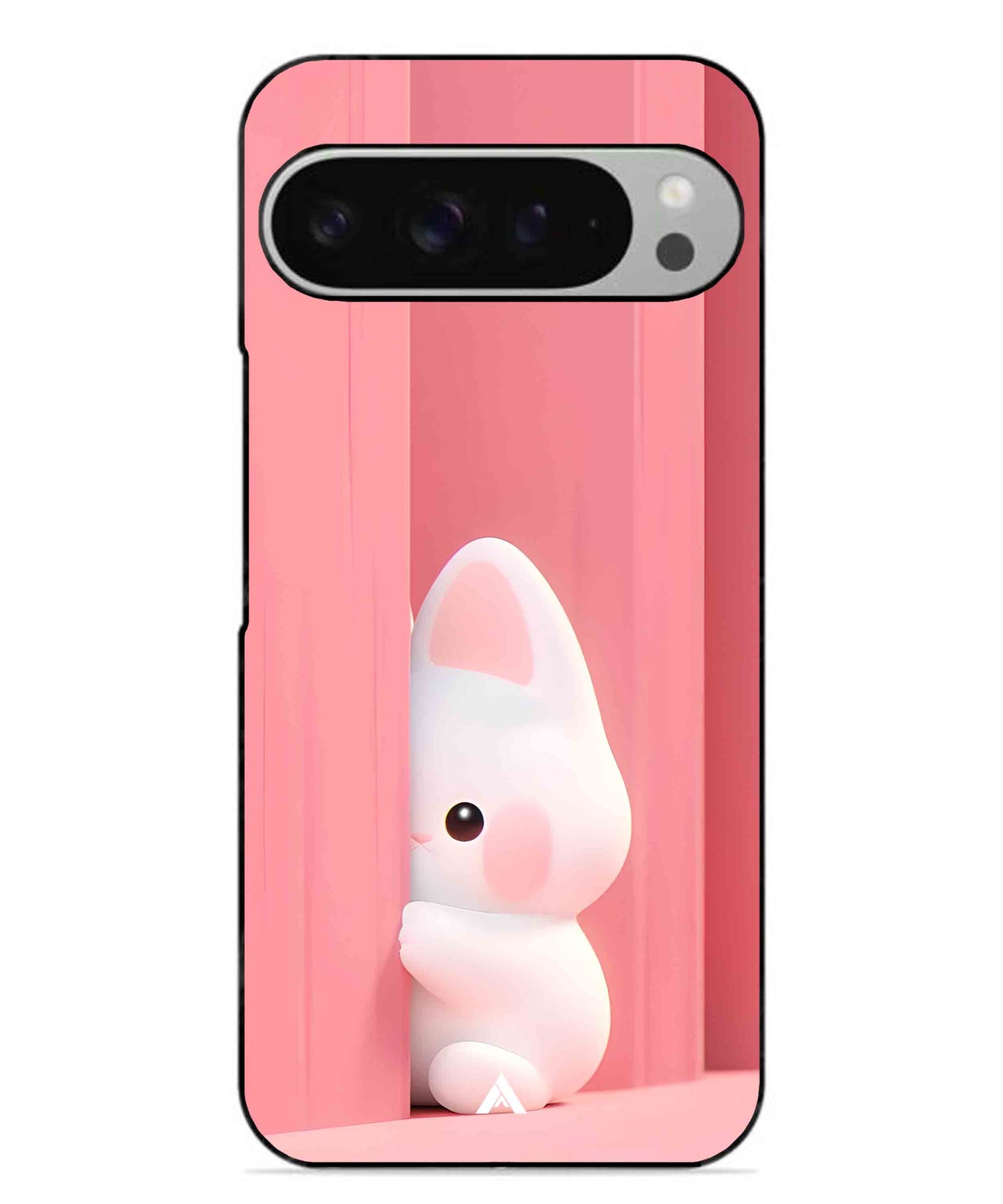Pink Bunny Metal Back Cover Phone Case for Pixel 9 Pro