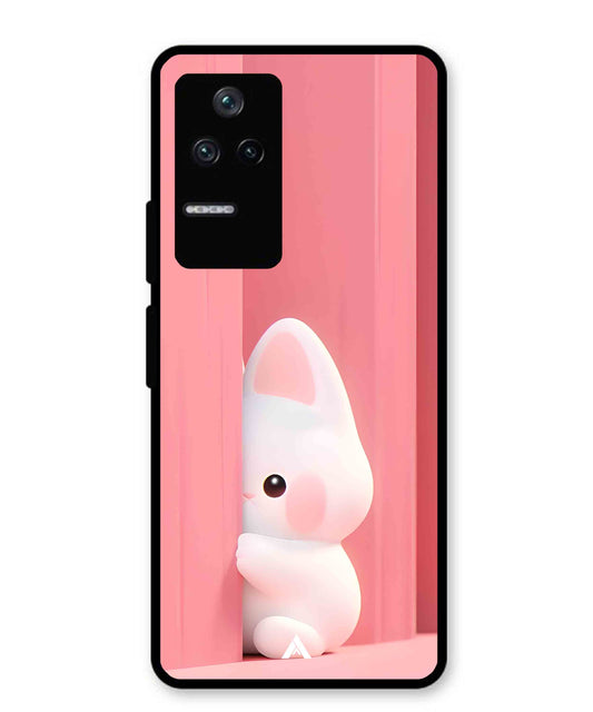 Pink Bunny Metal Back Cover Phone Case for Poco F4