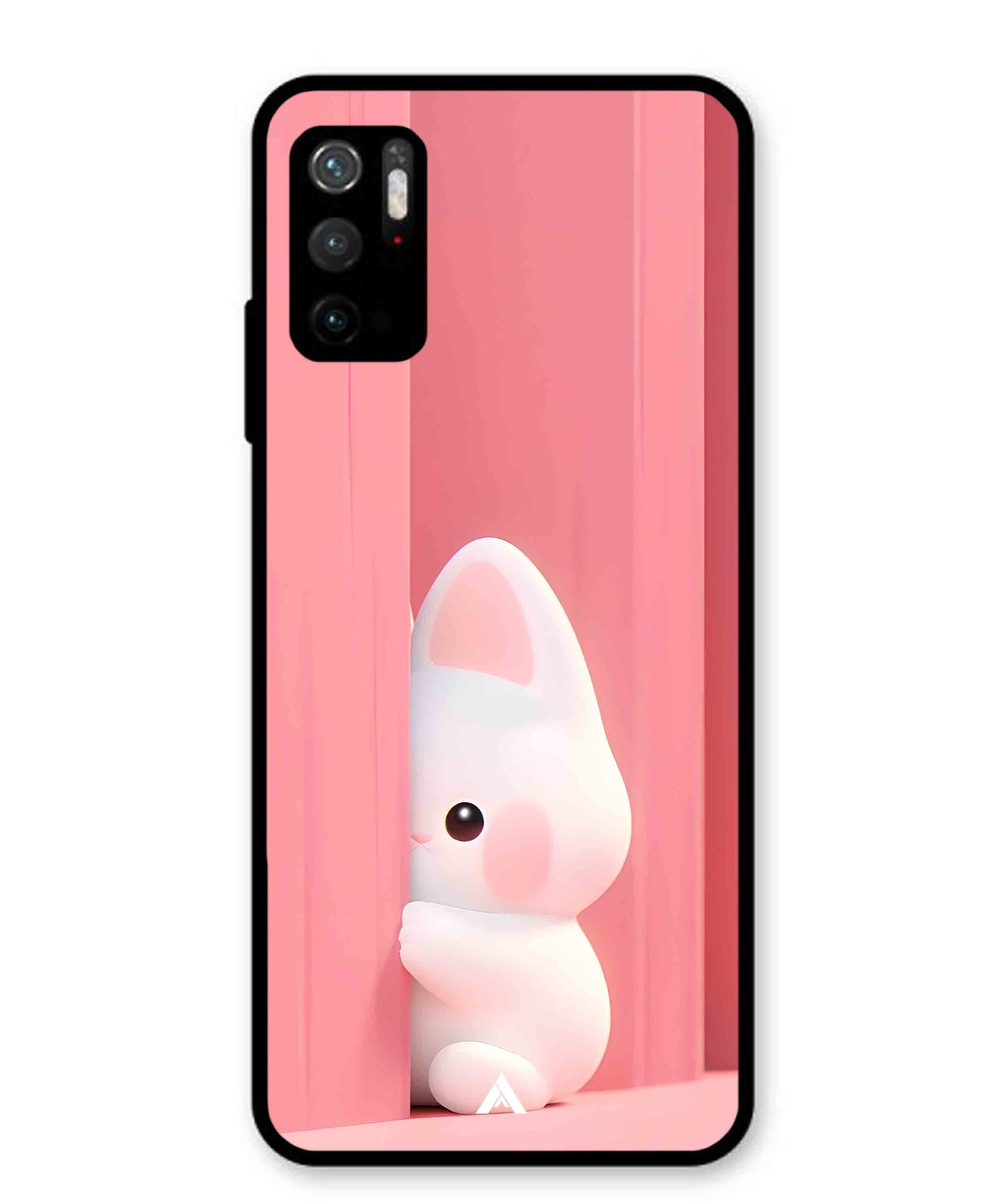 Pink Bunny Metal Back Cover Phone Case for Poco M3 Pro