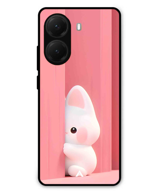 Pink Bunny Metal Back Cover Phone Case for Poco X7 Pro