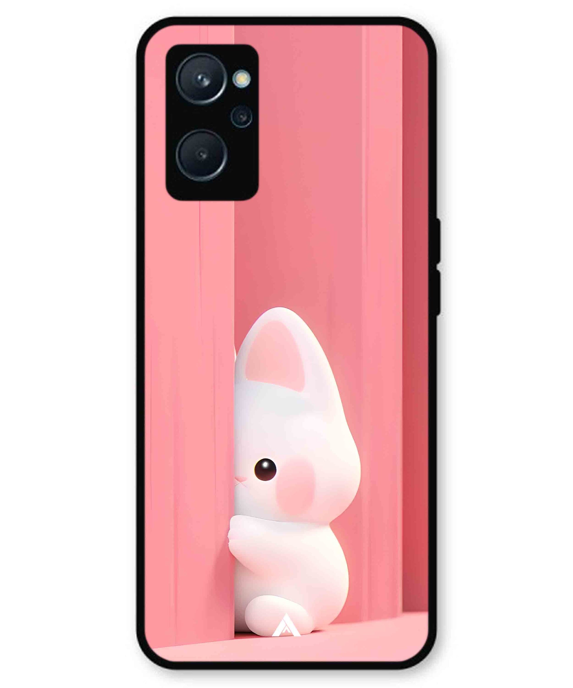 Pink Bunny Metal Back Cover Phone Case for Realme 10