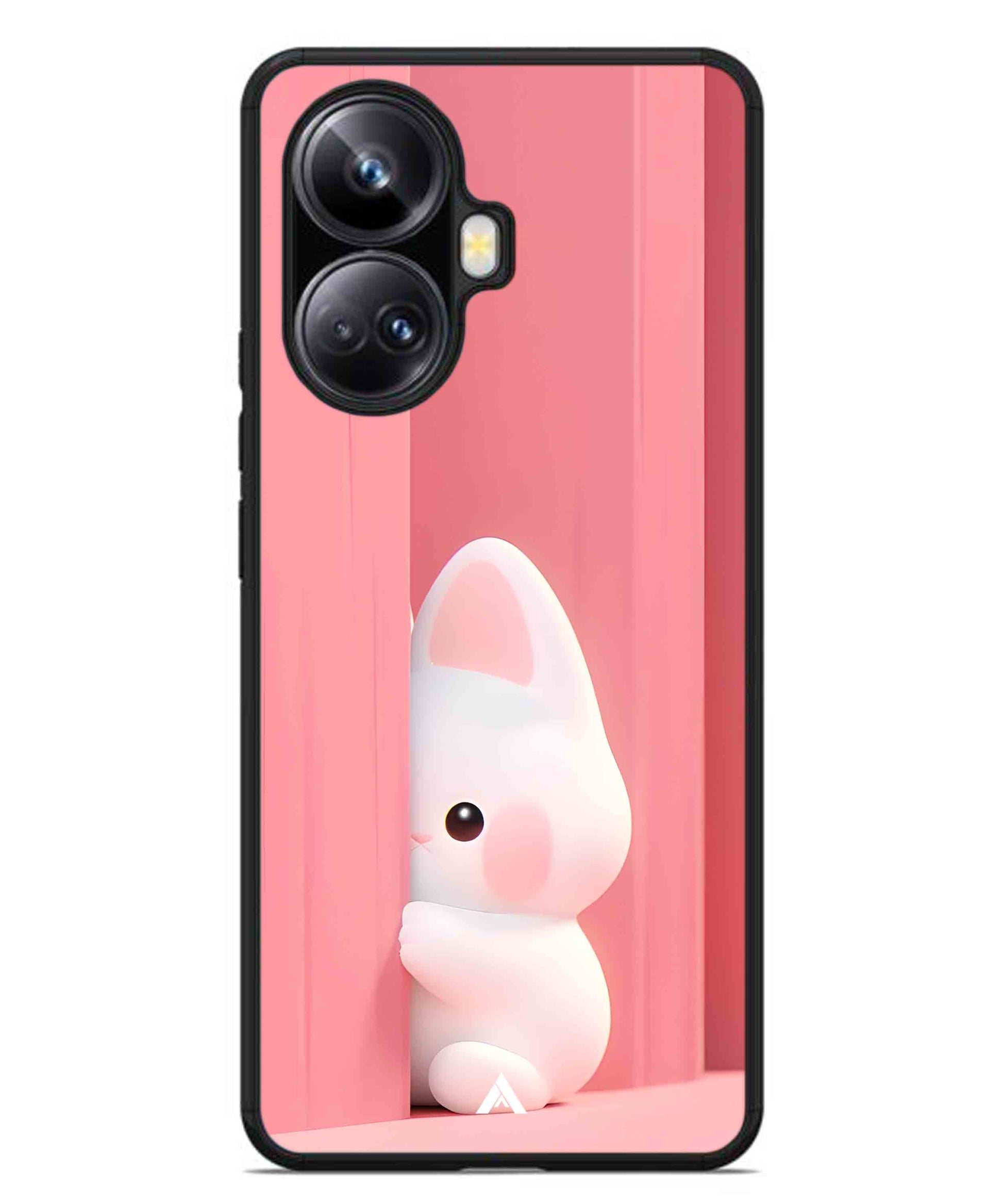 Pink Bunny Metal Back Cover Phone Case for Realme 10 Pro Plus