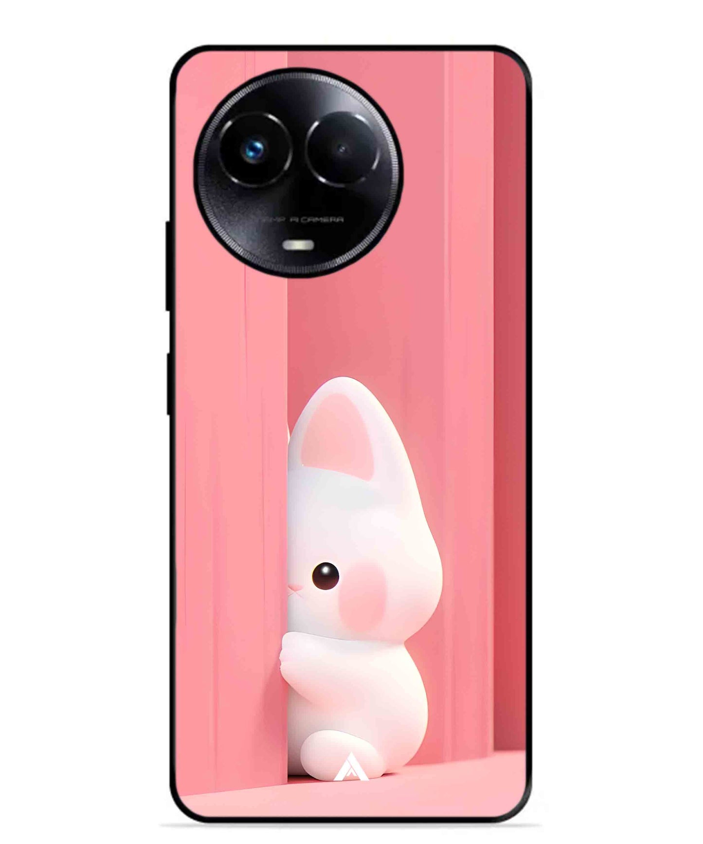 Pink Bunny Metal Back Cover Phone Case for Realme 11 5G