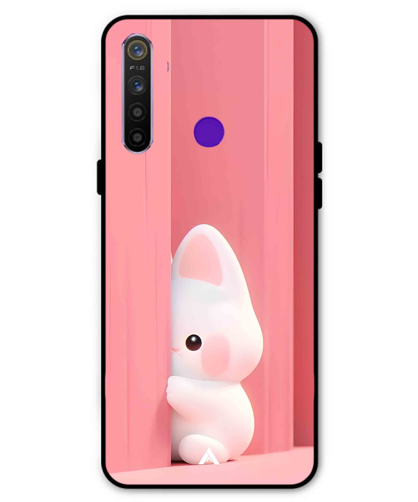 Pink Bunny Metal Back Cover Phone Case for Realme 5i