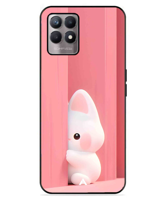 Pink Bunny Metal Back Cover Phone Case for Realme 8i