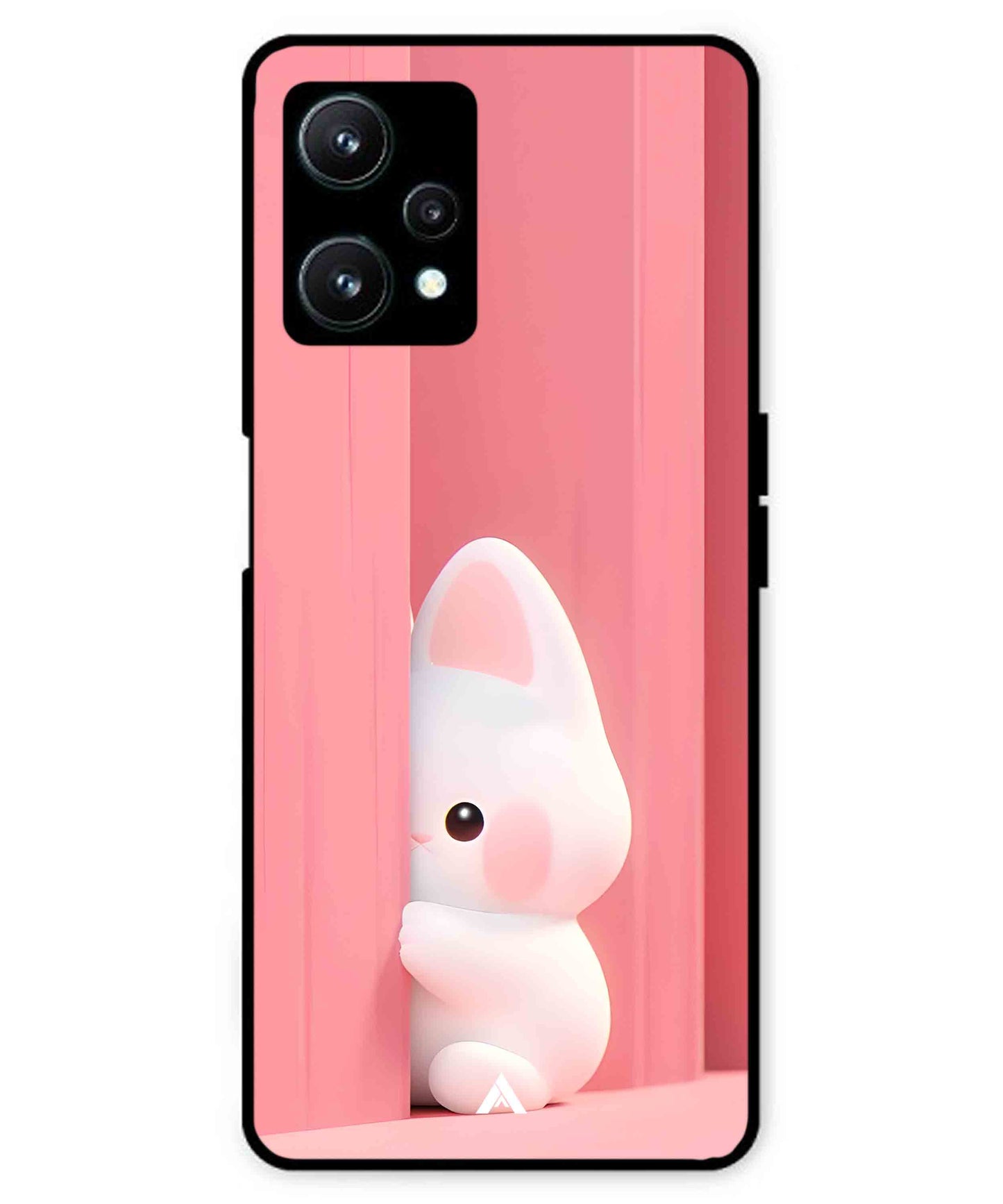 Pink Bunny Metal Back Cover Phone Case for Realme 9 SE