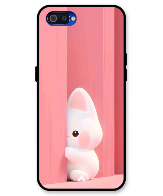 Pink Bunny Metal Back Cover Phone Case for Realme C2