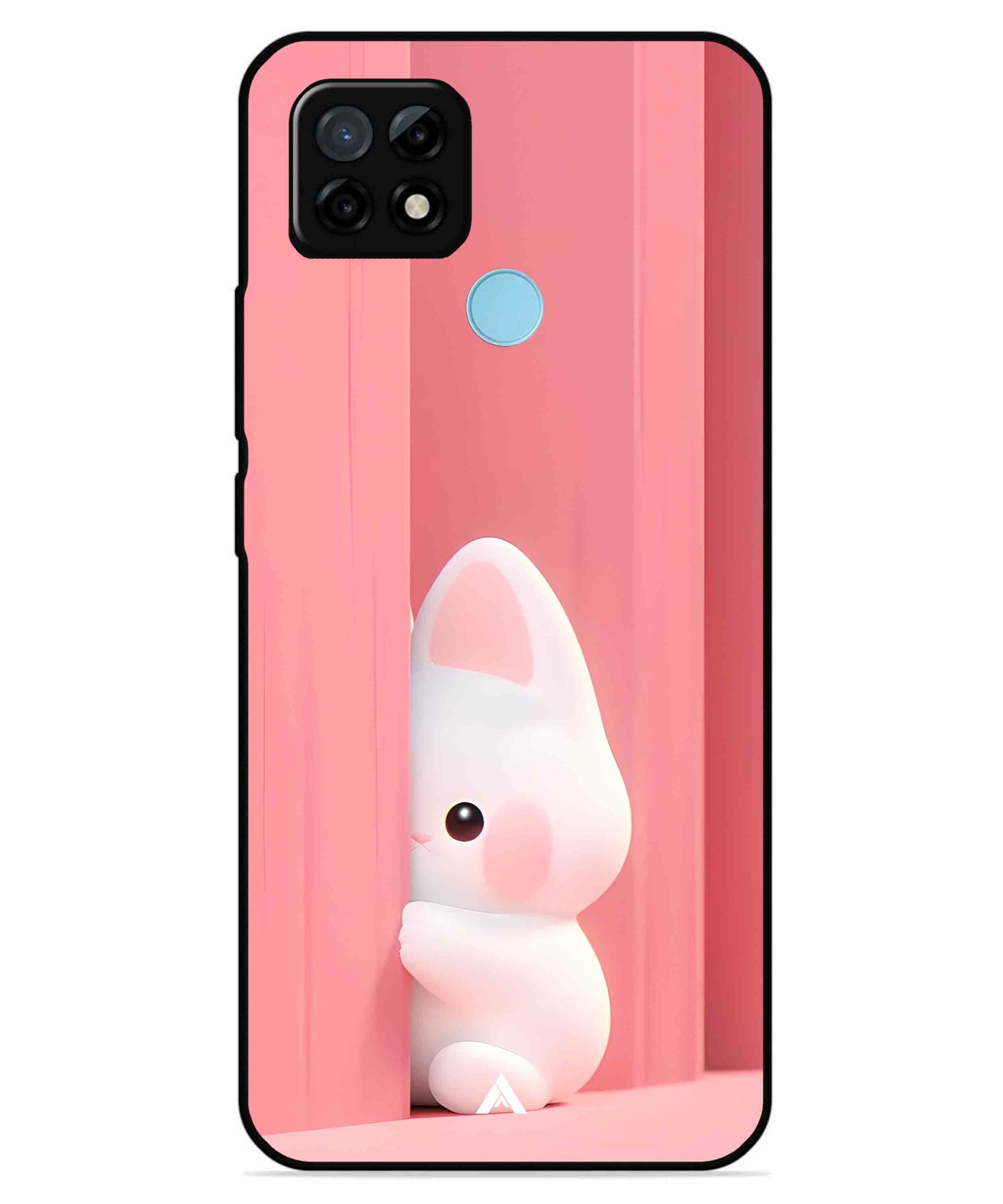 Pink Bunny Metal Back Cover Phone Case for Realme C21Y