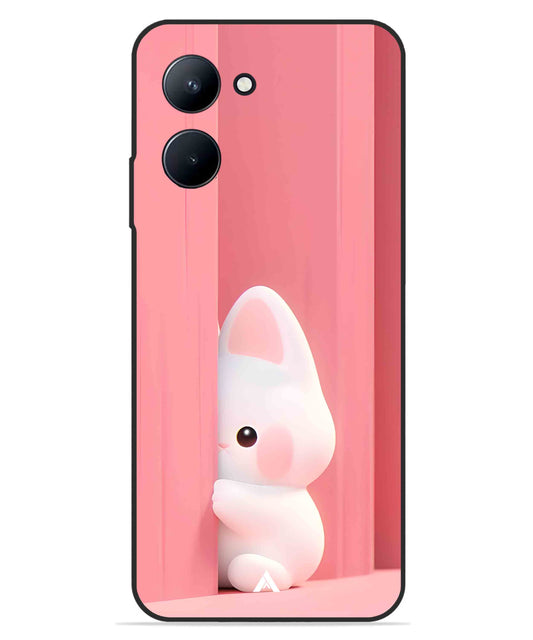Pink Bunny Metal Back Cover Phone Case for Realme C33