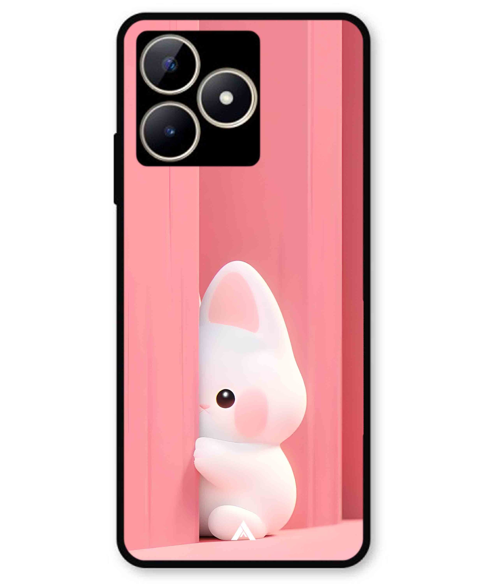 Pink Bunny Metal Back Cover Phone Case for Realme C51