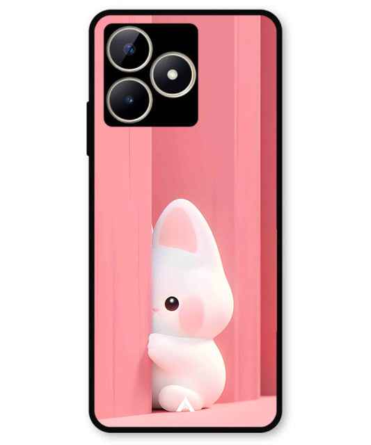 Pink Bunny Metal Back Cover Phone Case for Realme C51