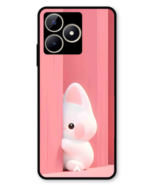 Pink Bunny Metal Back Cover Phone Case for Realme C53