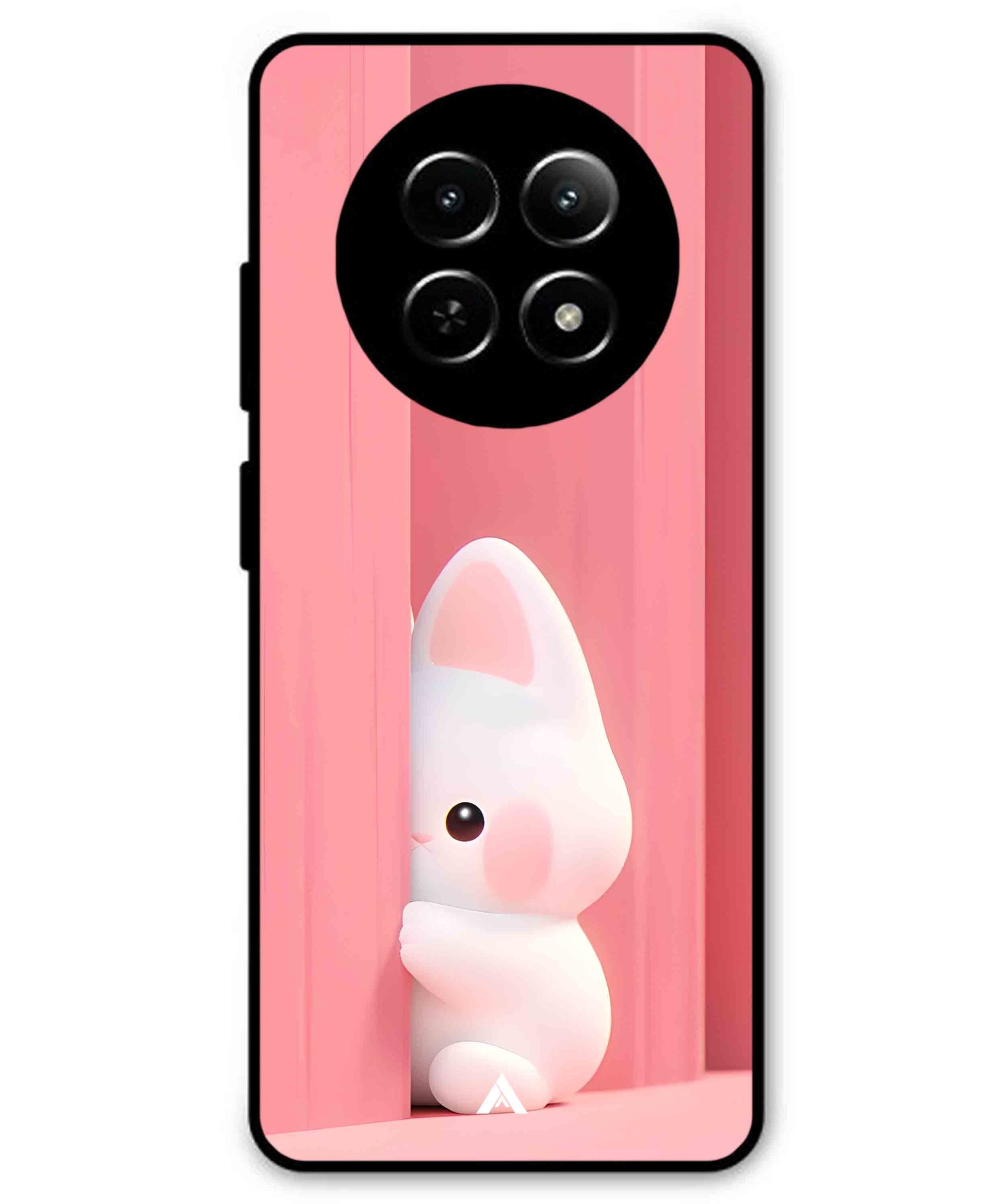 Pink Bunny Metal Back Cover Phone Case for Realme C65