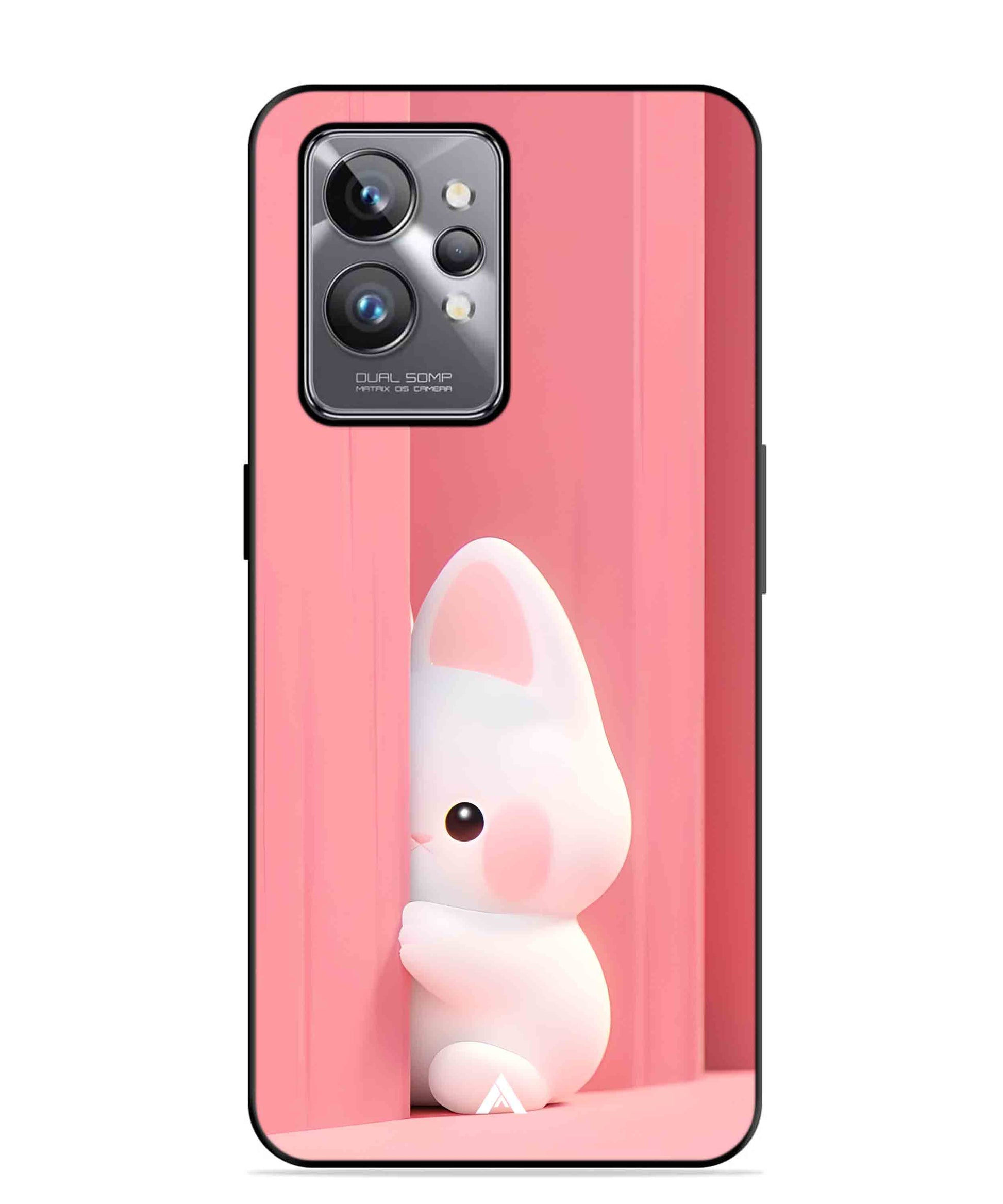 Pink Bunny Metal Back Cover Phone Case for Realme GT 2 Pro