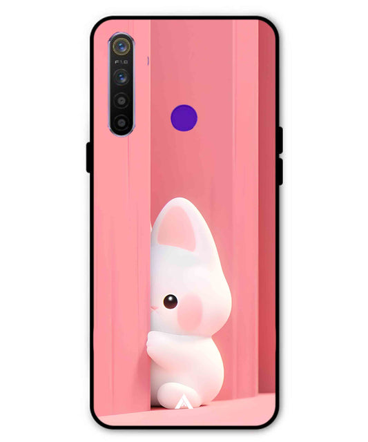 Pink Bunny Metal Back Cover Phone Case for Realme Narzo 10