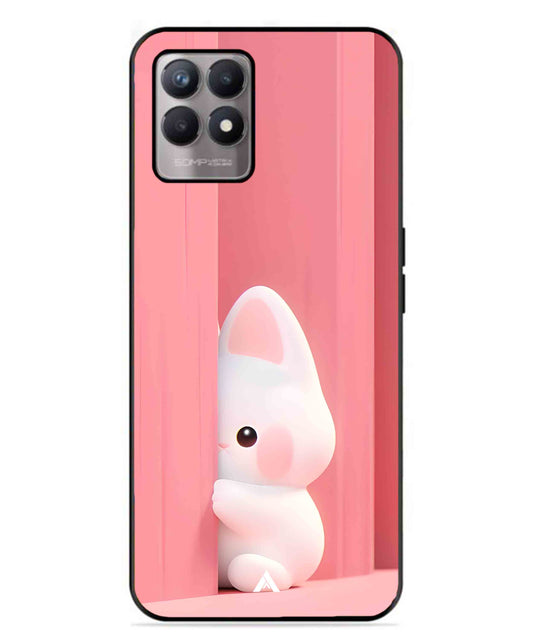 Pink Bunny Metal Back Cover Phone Case for Realme Narzo 50