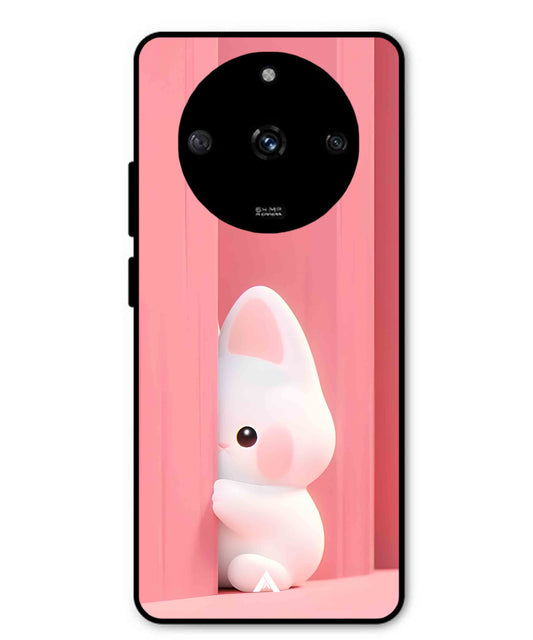 Pink Bunny Metal Back Cover Phone Case for Realme Narzo 60