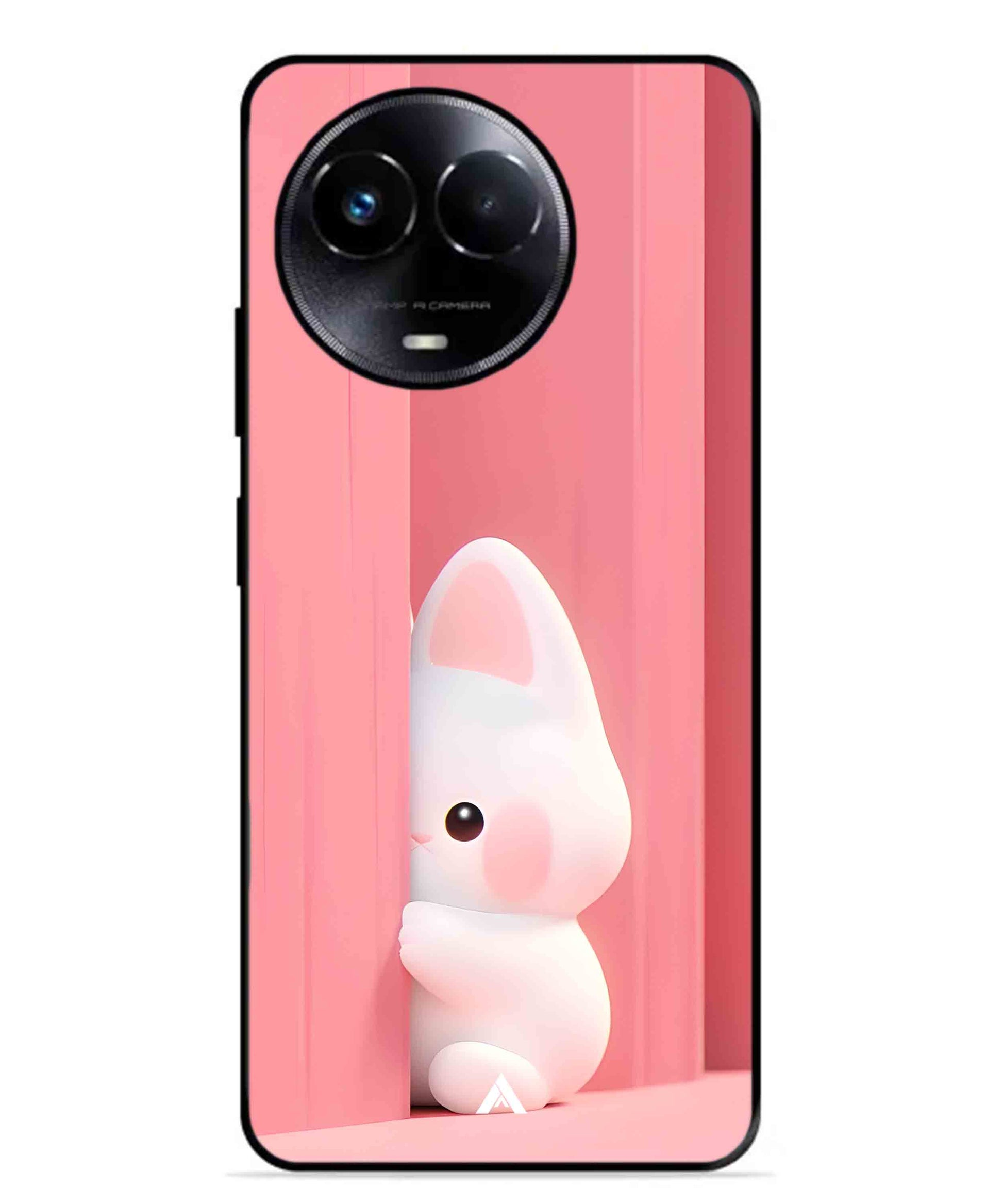 Pink Bunny Metal Back Cover Phone Case for Realme Narzo 60X