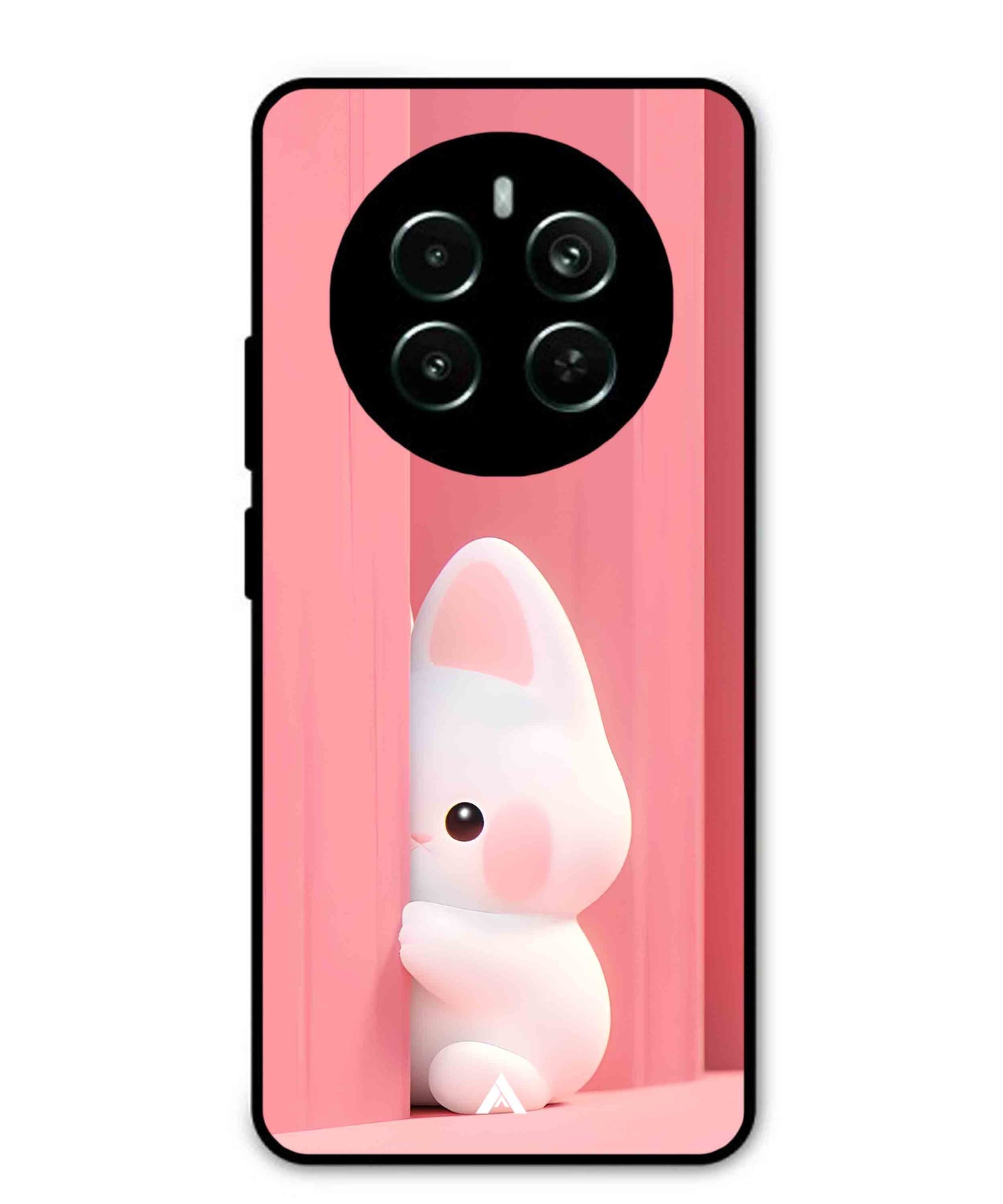 Pink Bunny Metal Back Cover Phone Case for Realme Narzo 70 Pro