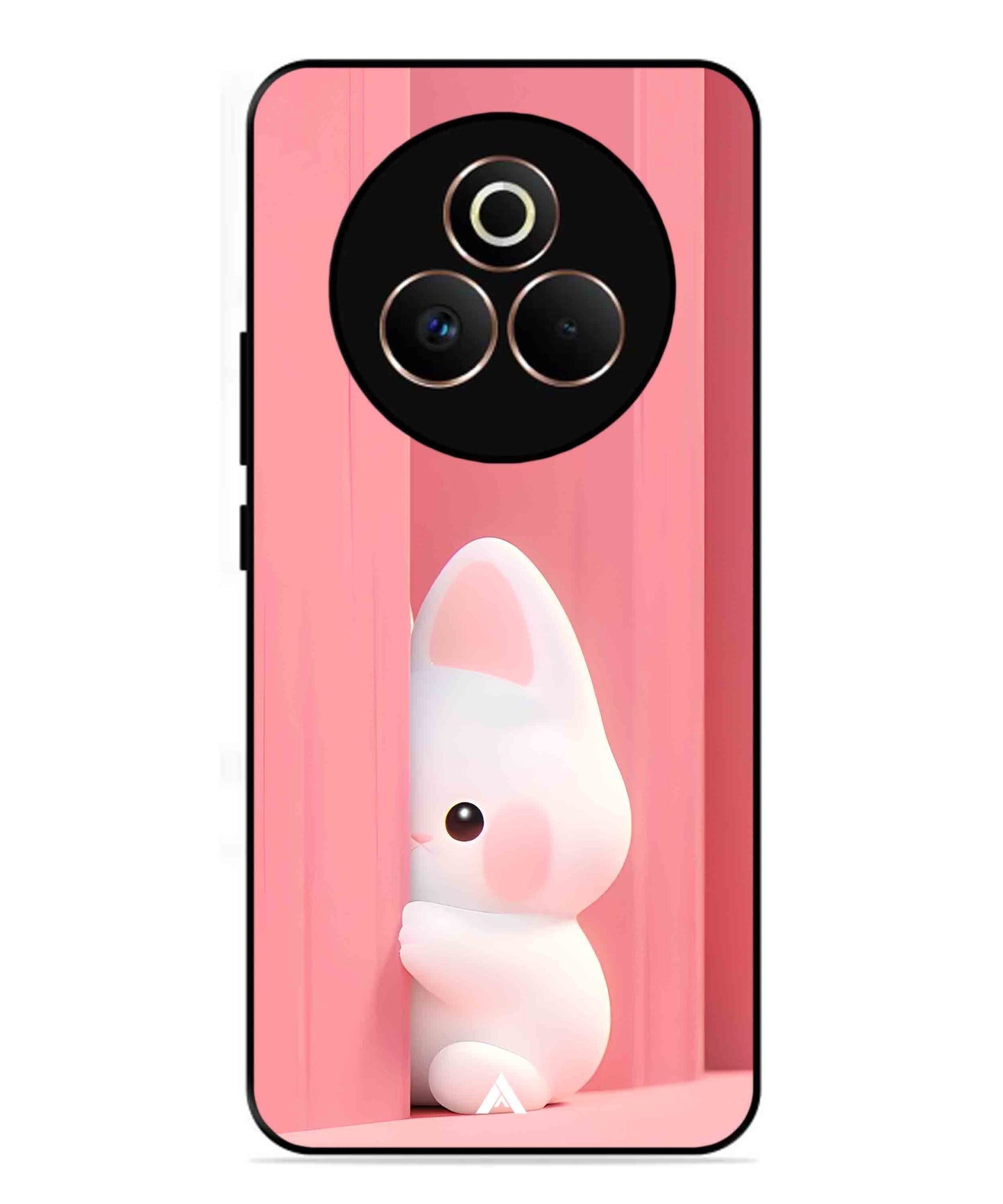 Pink Bunny Metal Back Cover Phone Case for Realme P3 Pro